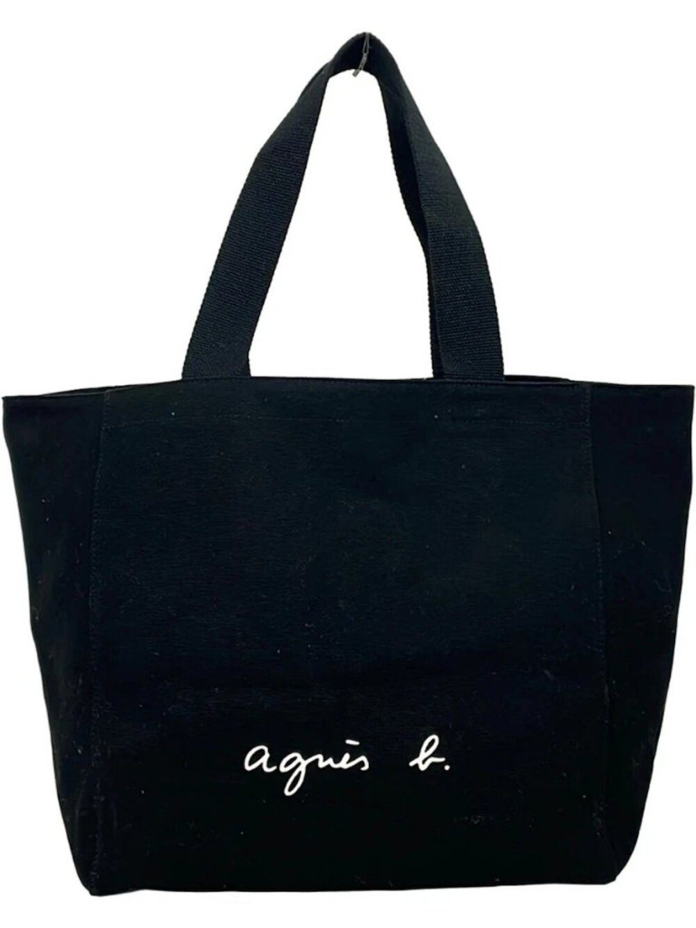 agnes b Black Cotton Tote Bag